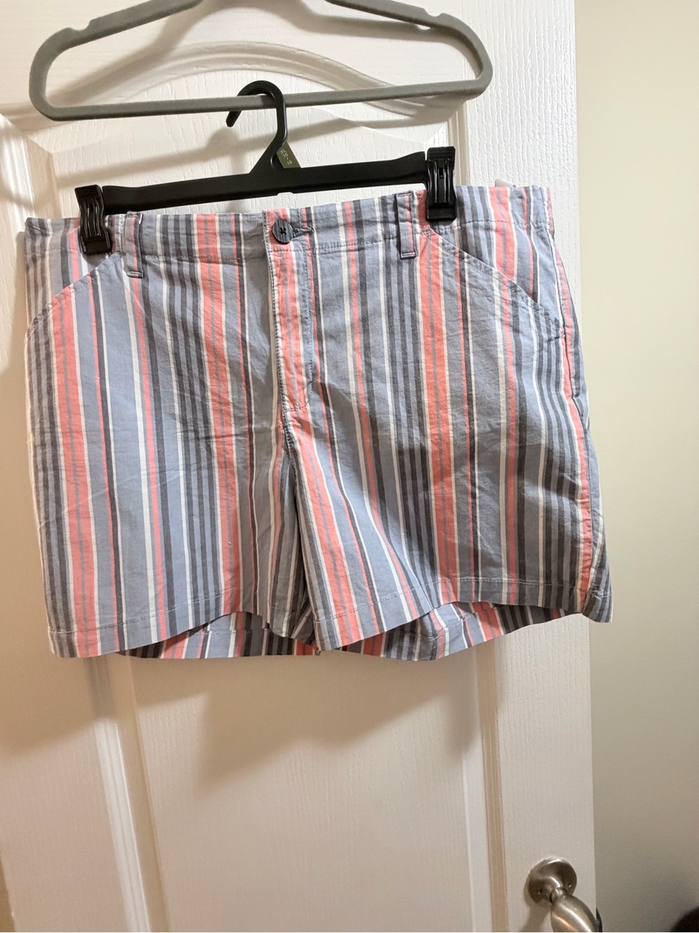 Lee Women's Striped Cotton Shorts - Blue, Pink, White